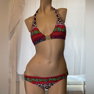 Trina Turk Vibrant Multicolor Halter Bikini